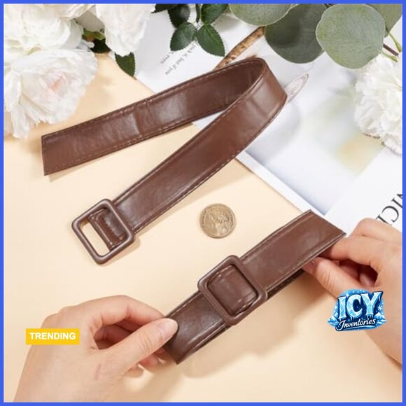 PU Leather Overcoat Sleeve Bands with Adjustable Buckle Clasps
